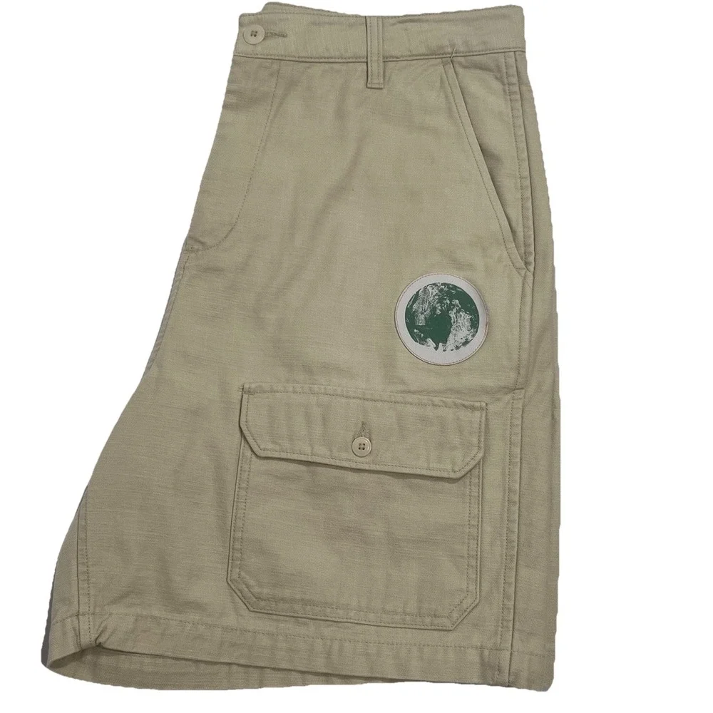 The North Face Valley Cargo Shorts Men 36 Tan Relaxed Fit Reef Waters Patch
